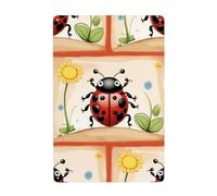 WHJDPP Cartoon ladybug Picture Tin decorative painting 8x12in Made of tinplate, wear-resistant and durable