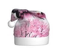 WHJDPP Cherry Blossom Watercolor Picture Christmas Hat for Adult for Christmas, Halloween, New Year, sales, promotions