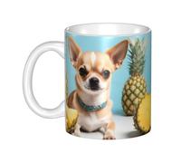 WHJDPP Chihuahua Dog Pineapple Picture mug ceramic Mugs for cappuccino, latte, cereal, yogurt, milk, hot or cold drinks Micro-wave oven