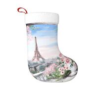 WHJDPP Christmas decorative socks Eiffel Tower Paris View Printing soft and lightweight no fading suitable for Halloween holiday parties fireplaces