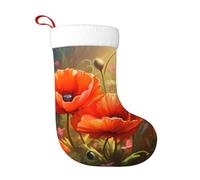 WHJDPP Christmas decorative socks poppy flowers1 Printing soft and lightweight no fading suitable for Halloween holiday parties fireplaces