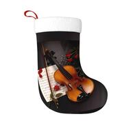WHJDPP Christmas decorative socks Violin Sheet Music Printing soft and lightweight no fading suitable for Halloween holiday parties fireplaces