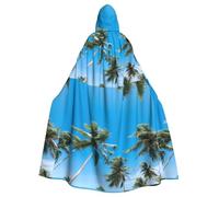 WHJDPP Coconut Grove By The Sea Printed Halloween Adult Hooded Cape Cloak - Super Large Hooded Cloak No Zipper