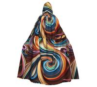 WHJDPP Colorful Paper Strips Printed Halloween Adult Hooded Cape Cloak - Super Large Hooded Cloak No Zipper