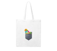 WHJDPP Colorful pompoms in pocket Picture Woman Canvas Tote Bag Strong and durable for traveling, shopping, Daily One Size