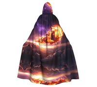 WHJDPP Comet In Space Printing Adult Hooded Cloak is a super large, comfortable, and durable Halloween hooded poncho