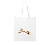 WHJDPP Conversation between ladybug and squirrel Picture Woman Canvas Tote Bag Strong and durable for traveling, shopping, Daily One Size