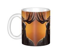 WHJDPP Cool Moose Printed mug ceramic Mugs for cappuccino, latte, cereal, yogurt, milk, hot or cold drinks Micro-wave oven