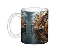 WHJDPP Cool Steampunk Gears Picture mug ceramic Mugs for cappuccino, latte, cereal, yogurt, milk, hot or cold drinks Micro-wave oven