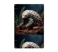 WHJDPP Crawling Pangolin Picture Tin decorative painting 8x12in Made of tinplate, wear-resistant and durable