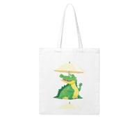 WHJDPP Crocodile under the parasol Picture Woman Canvas Tote Bag Strong and durable for traveling, shopping, Daily One Size