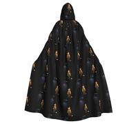 WHJDPP Crow standing next to a scarecrow Printed Halloween Adult Hooded Cape Cloak with Bow Tie for Costume Parties, Cosplay