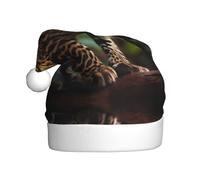 WHJDPP Cute Baby Jaguar Printed Christmas Hat for Adult Festive Celebrations as a Gift for Men and Women