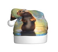 WHJDPP cute beaver Printed Christmas Hat for Adult Festive Celebrations as a Gift for Men and Women