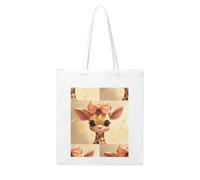 WHJDPP Cute bow giraffe Picture Woman Canvas Tote Bag Strong and durable for traveling, shopping, Daily One Size