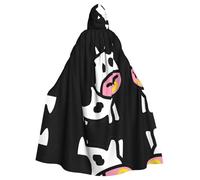 WHJDPP Cute Cow Picture Halloween Adult Hooded Cape Cloak - Super Large Hooded Cloak No Zipper