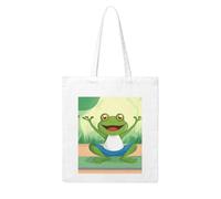 WHJDPP Cute Funny Frog Doing Yoga Picture Woman Canvas Tote Bag Strong and durable for traveling, shopping, Daily One Size