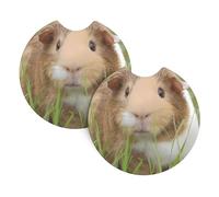 Whjdpp Cute Guinea Pig Picture Car Interior Cup Holder Pad 2 Pc Waterproof & Quick Drying, Protects Against Spills & Scratches