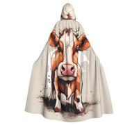 WHJDPP Cute little cow Prints Halloween Adult Hooded Cloak for Costume Parties and Theme Events