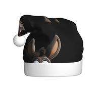 WHJDPP Cute little donkey Picture Men's and women's plush Christmas hats, adult New Year's holiday party caps