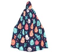 WHJDPP Cute Little Flame Printing Adult Hooded Cloak is a super large, comfortable, and durable Halloween hooded poncho