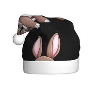 WHJDPP Cute rabbit coloring page Picture Men's and women's plush Christmas hats, adult New Year's holiday party caps