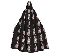 WHJDPP Cute rabbit coloring page Prints Halloween Adult Hooded Cloak for Costume Parties and Theme Events