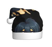 WHJDPP Cute wig puppy Prints Christmas Hat for Adult Soft, Lightweight, and Fluffy Design for Men and Women