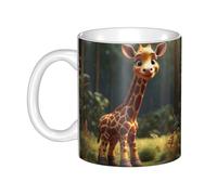 WHJDPP Cute wild giraffe Picture mug ceramic Mugs for cappuccino, latte, cereal, yogurt, milk, hot or cold drinks Micro-wave oven