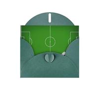 WHJDPP Dark Green Greeting Card Green Grass Field Soccer Playground The Ball Printing 4x6in for Christmas, children's birthdays, Valentine's Day, wedding anniversaries, and party invitations