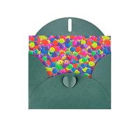 WHJDPP Dark Green Greeting Card Pickleball Balls Colors Pattern Printing 4x6in for Christmas, children's birthdays, Valentine's Day, wedding anniversaries, and party invitations