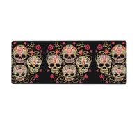 WHJDPP Day Of The Dead Skull Prints Extended Mouse Pad 12x31.5in