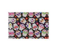 WHJDPP dead sugar Horror Skull Prints 12x18 Inch Table Layers - Set of 6 Heat Resistant Dining Covers with Printed Designs for Home & Events
