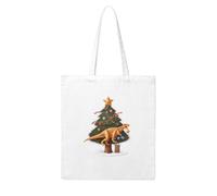 WHJDPP Dinosaur hanging on a Christmas tree Picture Woman Canvas Tote Bag Strong and durable for traveling, shopping, Daily One Size