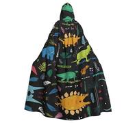 WHJDPP Dinosaur Palm Leaf Prints Hooded Cloak Throw for Costumes - Durable Long Hooded Cape