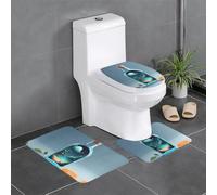 WHJDPP Dreamlike Glass Bottle Printing Bathroom Anti Slip Quick Drying Three Piece Set, Slip Quick Drying Durable Shower Bath mat