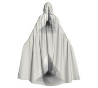 WHJDPP Dreams Printed Halloween Adult Hooded Cape Cloak with Bow Tie for Costume Parties, Cosplay