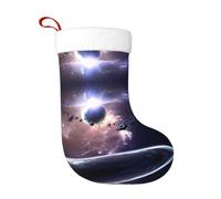 WHJDPP Earth and Moon Prints Christmas Stockings | Plush Holiday Throw Covers for Fireplace & Tree, Festive Home Decor Gift Filling