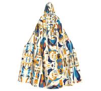 WHJDPP egypt hieroglyphics Prints Halloween Adult Hooded Cloak for Costume Parties and Theme Events
