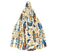 WHJDPP egypt hieroglyphics Prints Hooded Cloak for Halloween, Role-playing, and Costume Parties - Comfortable and Durable