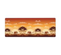 WHJDPP Elephant and Giraffe in The Sunset Prints Extended Mouse Pad 12x31.5in