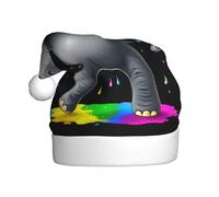 WHJDPP Elephant dancing in the rainbow rain Picture Christmas Hat for Adult for Christmas, Halloween, New Year, sales, promotions