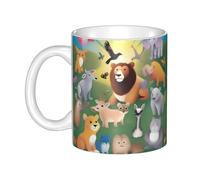 WHJDPP Enlightenment Animals Picture mug ceramic Mugs for cappuccino, latte, cereal, yogurt, milk, hot or cold drinks Micro-wave oven