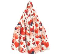 WHJDPP Falling Red Hearts Printing Adult Hooded Cloak is a super large, comfortable, and durable Halloween hooded poncho