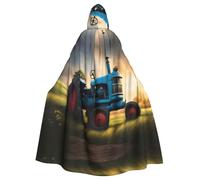 WHJDPP Fantasy Farm Tractor Prints Halloween Adult Hooded Cloak for Costume Parties and Theme Events