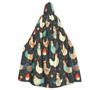 WHJDPP Farm Rustic Chickens Printing Adult Hooded Cloak is a super large, comfortable, and durable Halloween hooded poncho