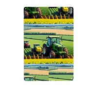 WHJDPP Farm Tractor Harvest Picture Tin decorative painting 8x12in Made of tinplate, wear-resistant and durable