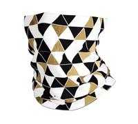 WHJDPP Fashion Modern Black White Gold Triangles Prints Multi-Functional Sport Headband - Seamless Knit Tube Cover for Running, Hiking, Cycling, Beach & Travel - Soft, Quick-Drying, Versatile Headwear