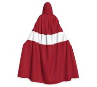 WHJDPP Flag of Latvia Prints Halloween Adult Hooded Cloak for Costume Parties and Theme Events