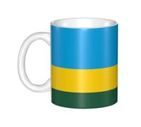 WHJDPP Flag of Rwanda Picture mug ceramic Mugs for cappuccino, latte, cereal, yogurt, milk, hot or cold drinks Micro-wave oven